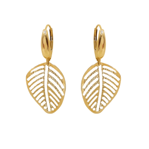 Złote kolczyki listki