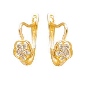 Złote kolczyki kwiatki