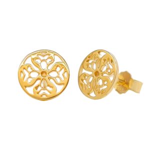 Złote kolczyki z motywem koniczynki