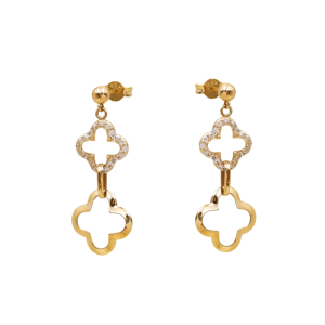 Złote kolczyki koniczynki