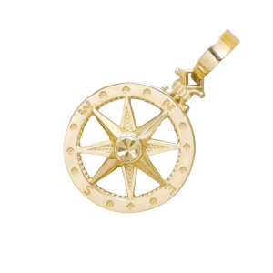 Złota zawieszka róża wiatrów