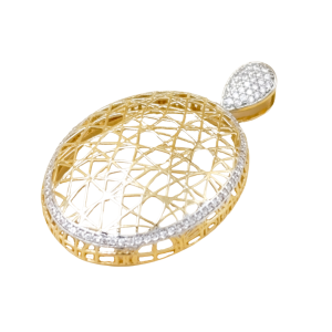 Złota zawieszka z cyrkoniami