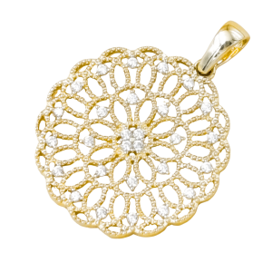 Złota zawieszka z cyrkoniami