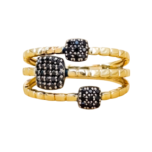 Złoty pierścionek z cyrkoniami