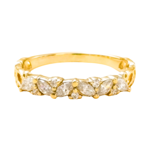Złoty pierścionek z cyrkoniami