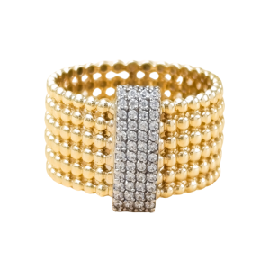 Złoty pierścionek z cyrkoniami