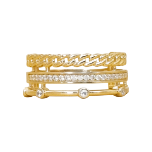 Złoty pierścionek z cyrkoniami