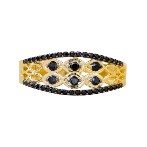 Złoty pierścionek z cyrkoniami