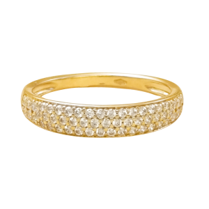 Złoty pierścionek z cyrkoniami