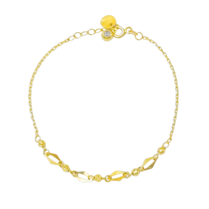 Złota bransoletka z kulkami i ogniwami