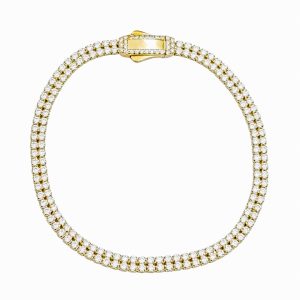 Złota bransoletka z cyrkoniami