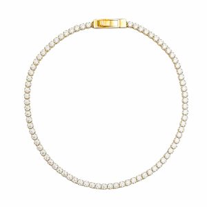 Złota bransoletka z cyrkoniami