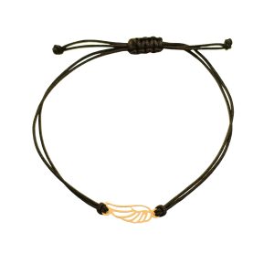 Złota bransoletka na sznurku