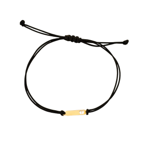 Złota bransoletka na sznurku