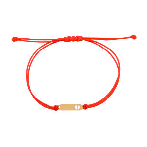 Złota bransoletka na sznurku