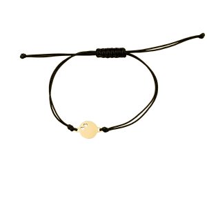 Złota bransoletka na sznurku