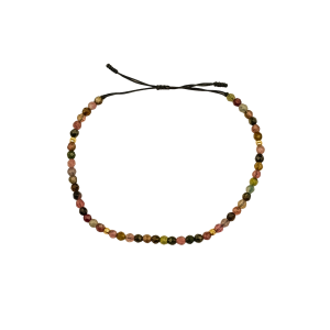 Złota bransoletka na sznurku z turmalinem