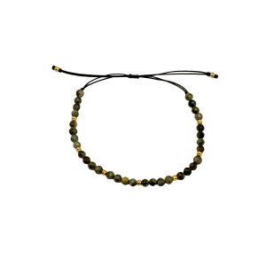 Złota bransoletka na sznurku z eagle eye