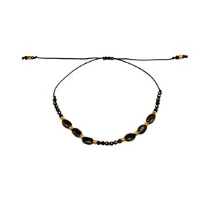 Złota bransoletka na sznurku z turmalinami