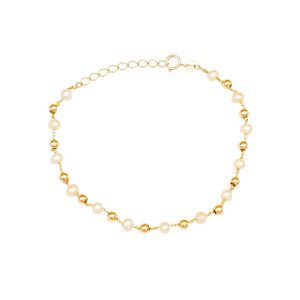 Złota bransoletka z perłami