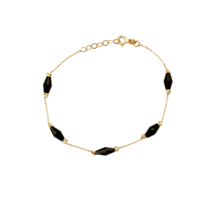 Złota bransoletka z onyksami