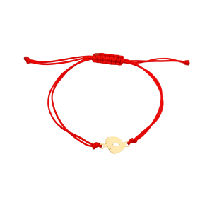 Złota bransoletka na sznurku