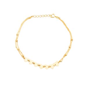 Złota bransoletka z serduszkami