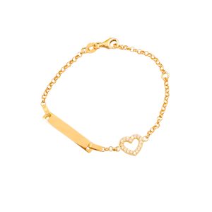 Złota bransoletka z sercem