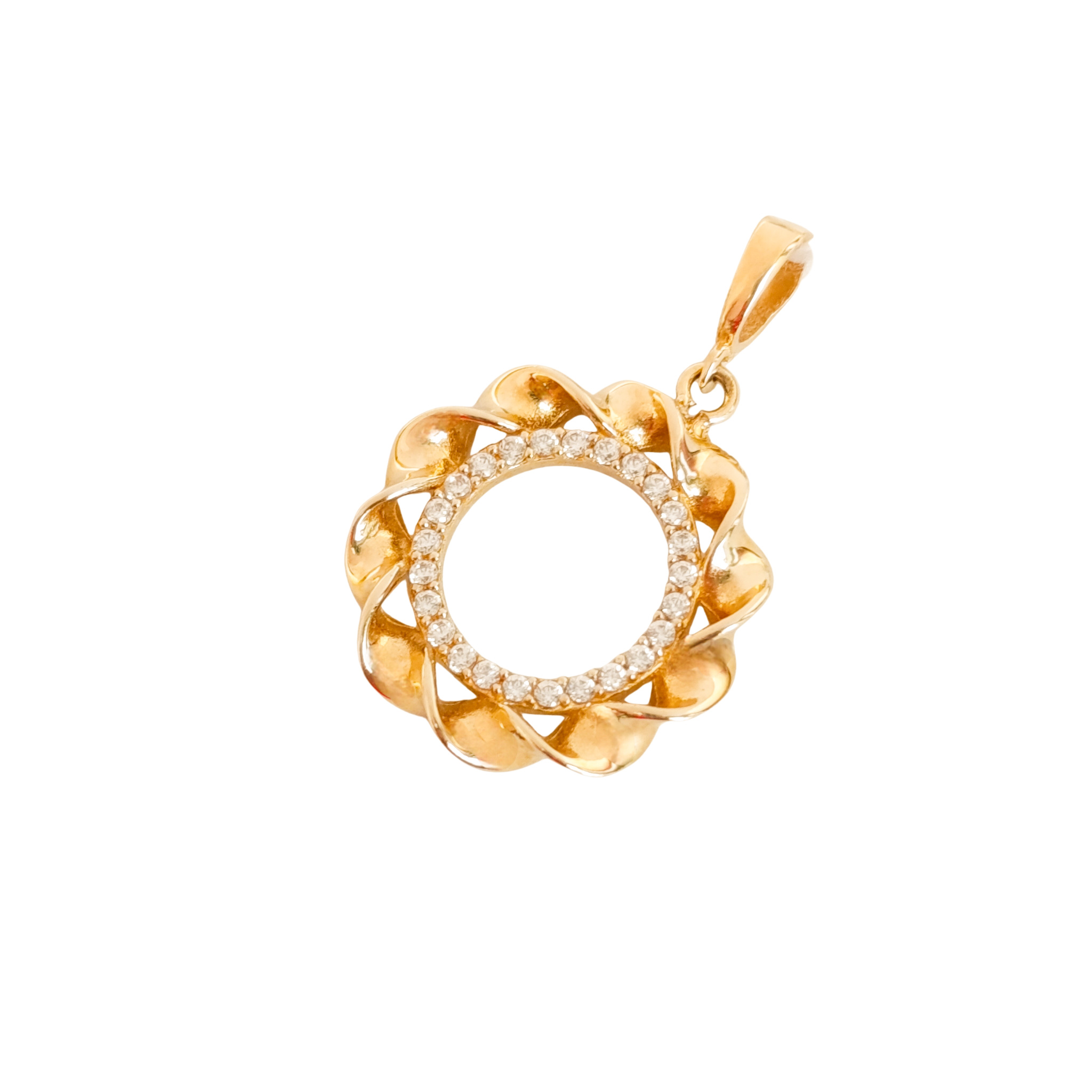 Złota zawieszka z cyrkoniami