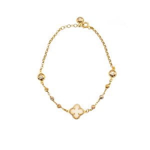 Złota bransoletka z koniczynką