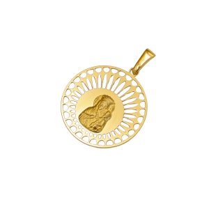 Złoty medalik z Matką Boską