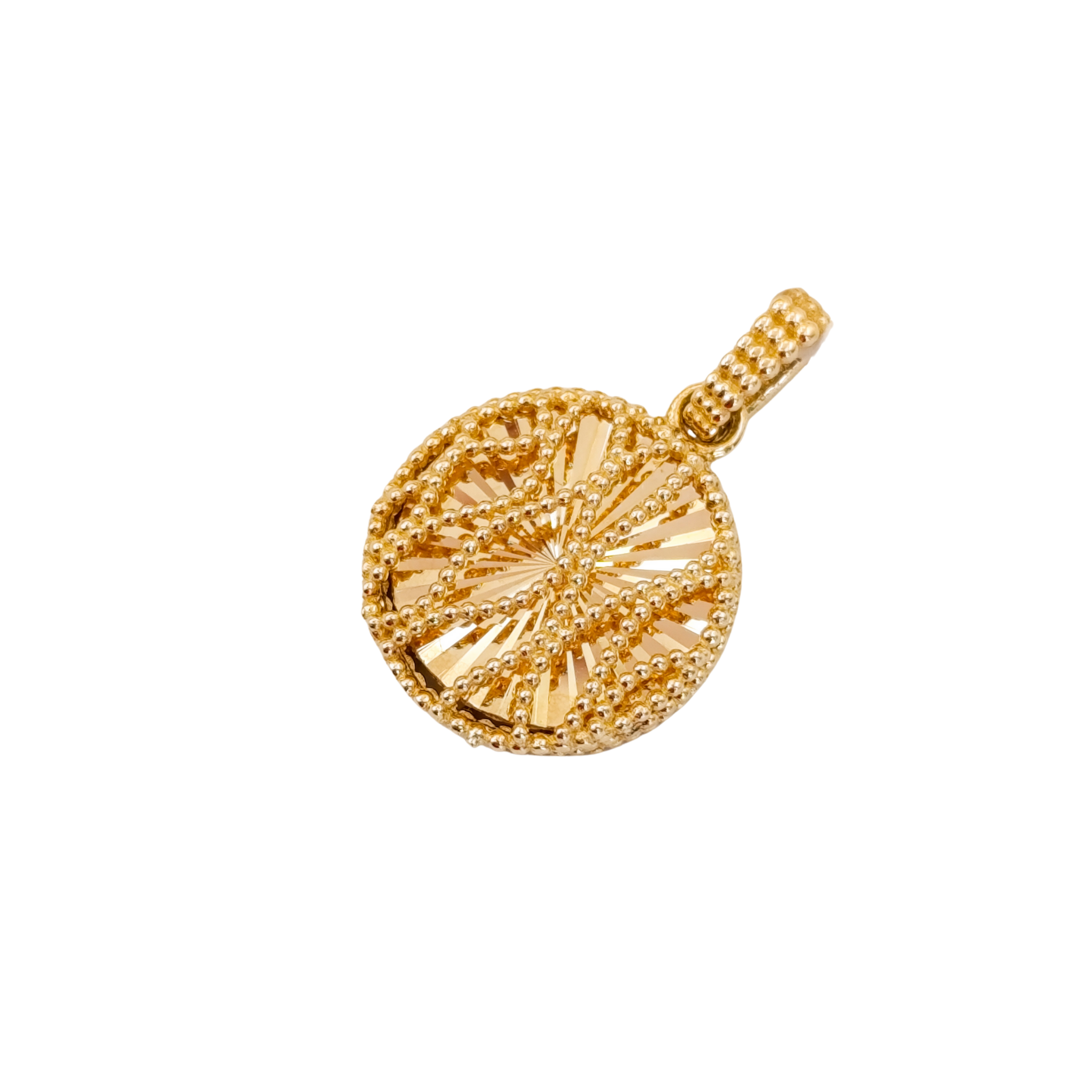 Złota okrągła zawieszka