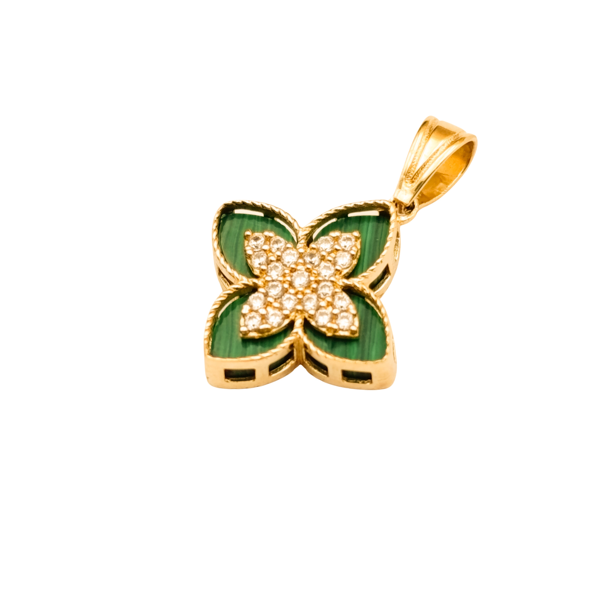 Złota zawieszka koniczynka