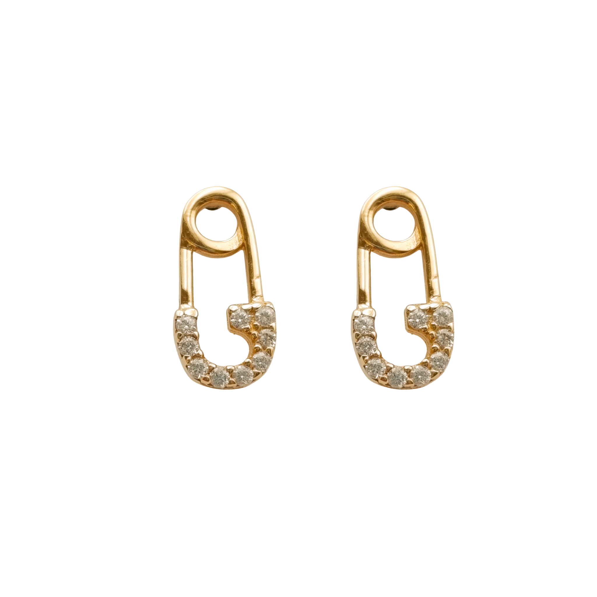 Złote kolczyki agrafki