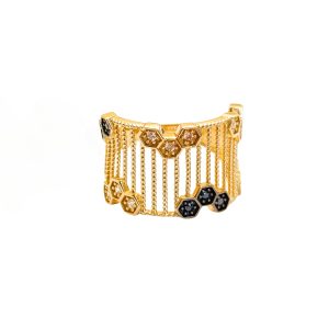 Złoty pierścionek z cyrkoniami