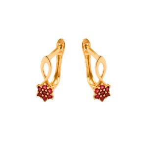 Złote kolczyki kwiatki