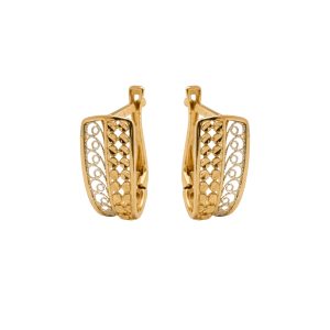 Złote kolczyki ażurowe
