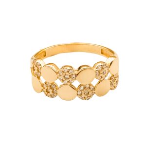 Złoty pierścionek z cyrkoniami