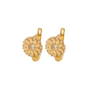 Złote kolczyki kwiatki