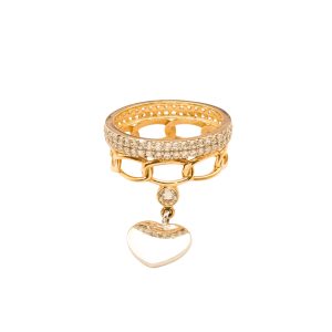 Złoty pierścionek z cyrkoniami