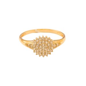 Złoty pierścionek z cyrkoniami