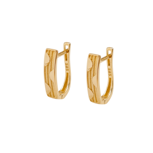 Złote kolczyki grawerowane