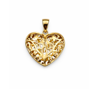 Złota zawieszka serce
