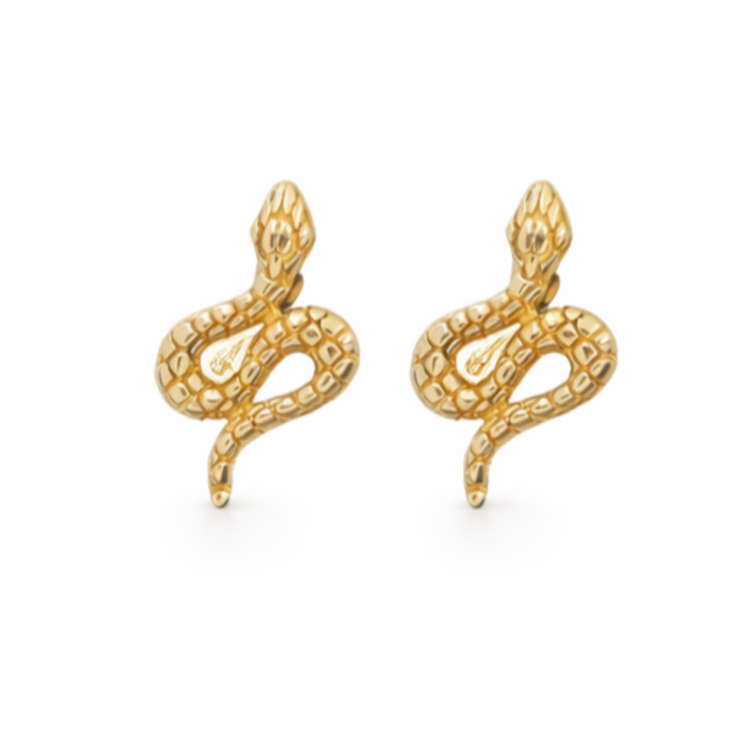 Złote kolczyki węże