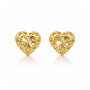 Złote kolczyki serca