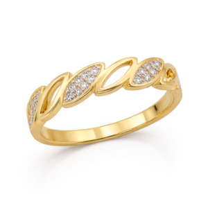 Złoty pierścionek listki