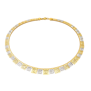 Złota kolia z greckim wzorem