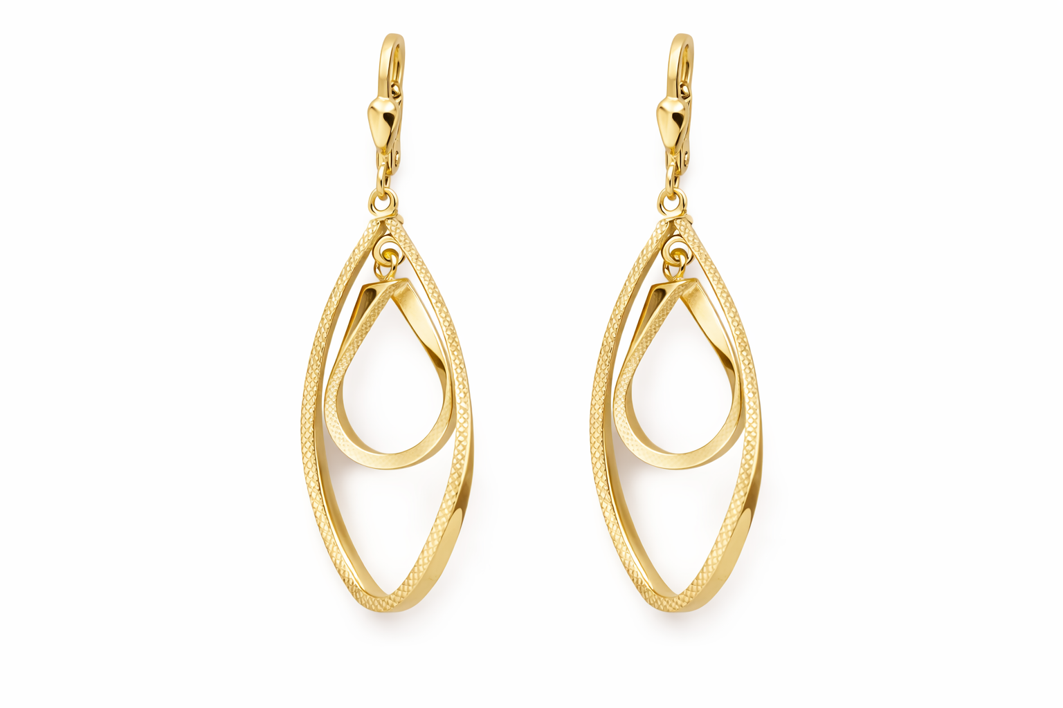 Złote wiszące kolczyki