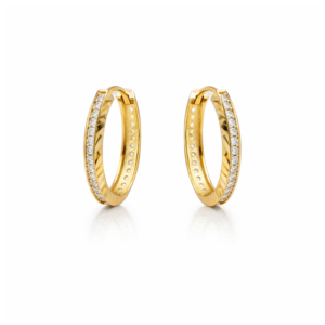 Złote kolczyki koła z cyrkoniami