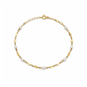 Złota bransoletka z perłami